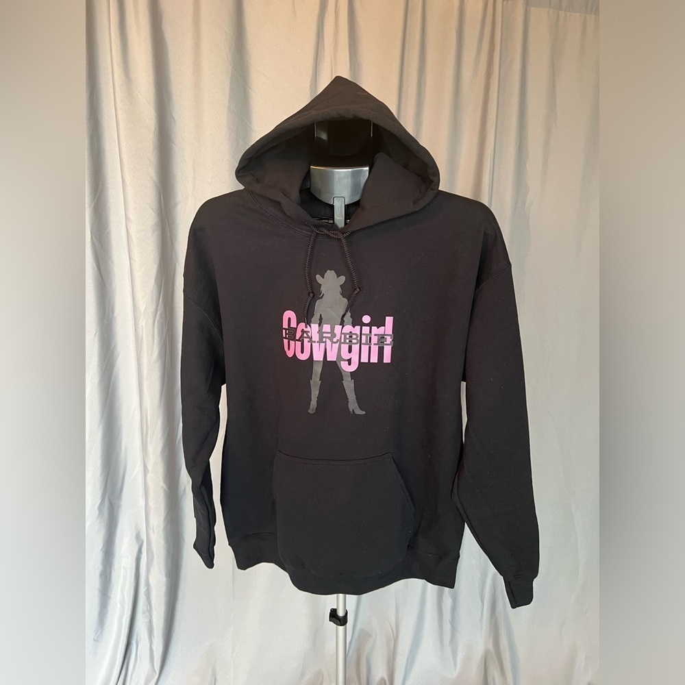 ONE OF A KIND COWGIRL BARBIE Gildan Heavy Blend Black Hoodie